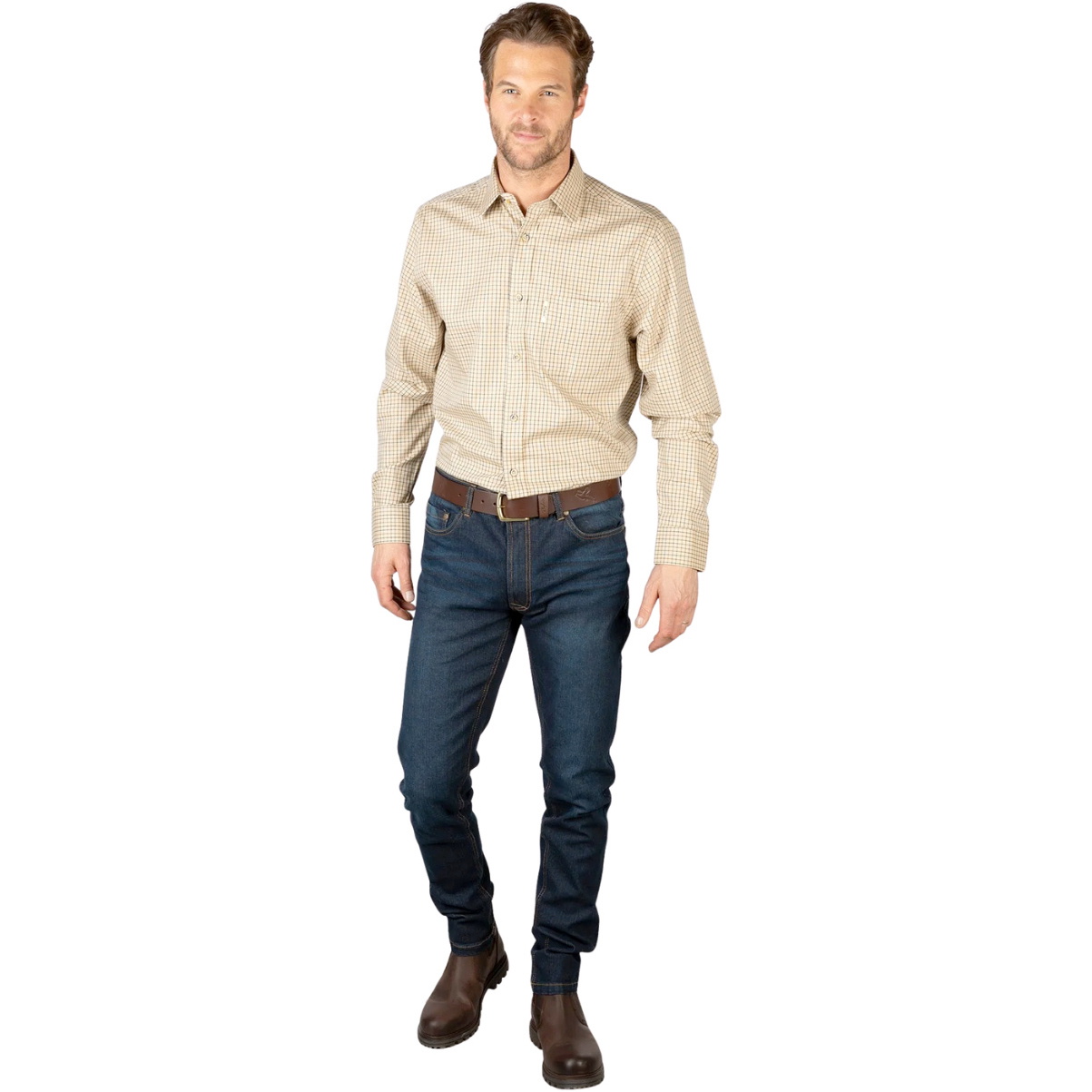2025 Rydale Herren Lang Ärmel Shirt 412216 - Poacher Beige